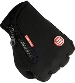 Fietshandschoenen Winter - Handschoenen - Sport Handschoenen Met Rits - Touchscreen Telefoon - Anti Slip Gloves - Heren / Dames - Maat L - Zwart - Sinterklaas Cadeau - Kerst Cadeautje - Black Friday 2022 Deals -Fietsenreeksen Winkel 1076x1200