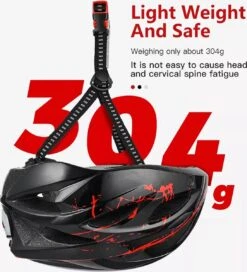 Zacro Fietshelm - Met Bril En Waarschuwingslampje - Nacht Veiligheidshelmen Fietshelm - Verstelbaar - Voor Volwassenen, MTB, Stadsfietsen - Rood En Zwart -Fietsenreeksen Winkel 1091x1200 2