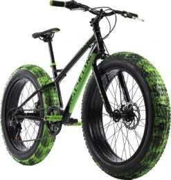 Ks Cycling Fiets Mountainbike MTB 24" Fat Bike SNW2458 Zwart-groen - 38 Cm -Fietsenreeksen Winkel 1140x1200