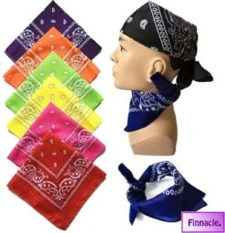 Finnacle - Hip Hop Bandana 100% Katoen Bandana Rood Vierkante Sjaal 50cm * 50cm Hoofdband Boerenzakdoek Voor Vrouwen/Mannen/Jongens/Meisjes -Fietsenreeksen Winkel 1157x1200 1