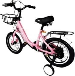 Kinderfiets -14 Inch Kinderfiets -vanaf 3-5 Jaar Jongens En Meisjes Fietsen -Terugtrap -Rem -Stabilisatoren（2 Zijwieltjes)-Mandje - Achterbank-de Bel-Roze -Fietsenreeksen Winkel 1171x1200 1