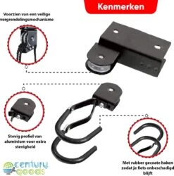 Century Goods Fietslift - Fietstakel - Fiets Ophangsysteem - Met Valbeveiliging | 60 Kg Draagkracht 14 Century Goods Fietslift - Fietstakel - Fiets Ophangsysteem - Met Valbeveiliging | 60 Kg Draagkracht -Fietsenreeksen Winkel 1185x1200 1