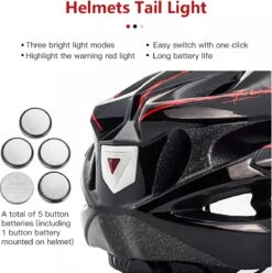 Zacro Fietshelm - Met Bril En Waarschuwingslampje - Nacht Veiligheidshelmen Fietshelm - Verstelbaar - Voor Volwassenen, MTB, Stadsfietsen - Rood En Zwart -Fietsenreeksen Winkel 1197x1200 9