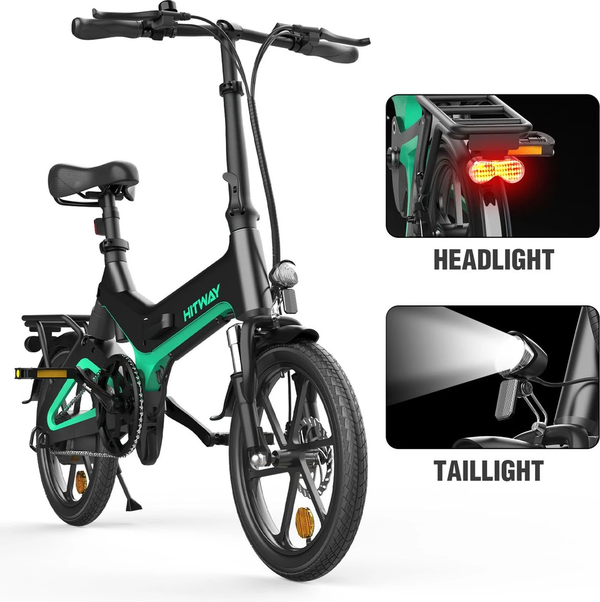 HITWAY Elektrische Fiets - Opvouwbare E-bike - 16 Inch-250W-2023 Model 11 HITWAY Elektrische Fiets - Opvouwbare E-bike - 16 Inch-250W-2023 Model - Afbeelding 9