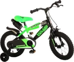 Volare Sportivo Kinderfiets - Jongens - 14 Inch - Neon Groen/Zwart - 95% Afgemonteerd -Fietsenreeksen Winkel 1200x1001