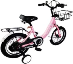 Kinderfiets -14 Inch Kinderfiets -vanaf 3-5 Jaar Jongens En Meisjes Fietsen -Terugtrap -Rem -Stabilisatoren（2 Zijwieltjes)-Mandje - Achterbank-de Bel-Roze -Fietsenreeksen Winkel 1200x1048 1