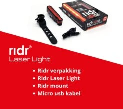 RIDR Achterlicht Fiets - USB Oplaadbaar LED - Fietsverlichting Met Laser - Waterdicht -Fietsenreeksen Winkel 1200x1061 2
