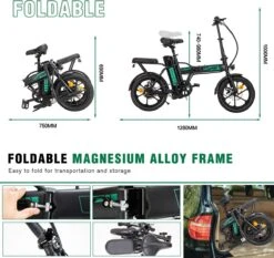 Hitway Elektrische Fiets | Opvouwbare E-bike | 16 Inch | 250W Motor | Zwart -Fietsenreeksen Winkel 1200x1133 2