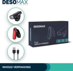 DesoMax® Fietsverlichting Set USB Oplaadbaar Heldere Fietslamp - Voorlicht - Achterlicht - Koplamp - Achterlamp -Fietsenreeksen Winkel 1200x1166 3