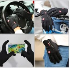 Fietshandschoenen Winter - Handschoenen - Sport Handschoenen Met Rits - Touchscreen Telefoon - Anti Slip Gloves - Heren / Dames - Maat L - Zwart - Sinterklaas Cadeau - Kerst Cadeautje - Black Friday 2022 Deals -Fietsenreeksen Winkel 1200x1172 5