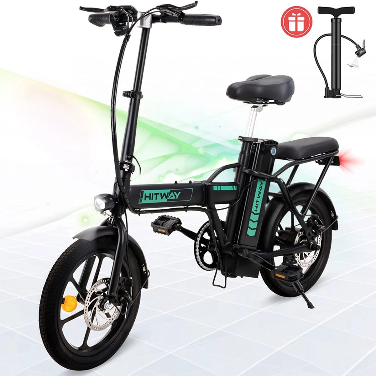 HITWAY Elektrische Fiets Voor, Stadsfietsen Opvouwbaar, E-BIKE, 7.5Ah Batterij, 250W Motor, Actieradius Tot 45 Km - BK5 3 HITWAY Elektrische Fiets Voor, Stadsfietsen Opvouwbaar, E-BIKE, 7.5Ah Batterij, 250W Motor, Actieradius Tot 45 Km - BK5