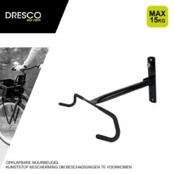 Dresco Muurbeugel Fiets 15kg Opklapbaar | Muurbeugel Fietsendrager | Wandbeugel -Fietsenreeksen Winkel 1200x1200 320