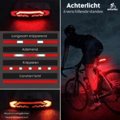 BikePro Fiets Achterlicht 2.0 Met Alarm En Richtingaanwijzer - IP54 Waterdicht - USB Oplaadbaar -Fietsenreeksen Winkel 1200x1200 496