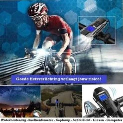 Voorlicht Fiets - Fietslicht - Led Voorlamp - 500 Lumen - Usb Oplaadbaar - Waterdicht - Koplamp Fiets - Snelheidsmeter - Claxon - Vier Standen -Fietsenreeksen Winkel 1200x1200 502