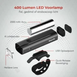 LifeGoods LED Fietsverlichting Set - Voorlicht En Achterlicht - USB Oplaadbaar - Zwart -Fietsenreeksen Winkel 1200x1200 554
