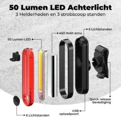 PRO LED 2022 Fietsverlichting Set - Racefiets Verlichting - Voorlicht En Achterlicht - Fietsaccessoires - USB Oplaadbaar - IP65 Waterdicht -Fietsenreeksen Winkel 1200x1200 557