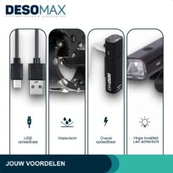 DesoMax® Fietsverlichting Set USB Oplaadbaar Heldere Fietslamp - Voorlicht - Achterlicht - Koplamp - Achterlamp -Fietsenreeksen Winkel 1200x1200 635