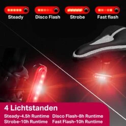 Transnect® – Fietsverlichting LED Set - Fietslampjes Voor En Achter Licht - 4 Lichtstanden – USB Oplaadbaar - Draagbaar – Waterdicht -Fietsenreeksen Winkel 1200x1200 648