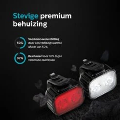 Inlustro Fietslamp Set - Voorlicht / Achterlicht - LED Fietslampjes Rood En Wit - Fietslicht Koplamp - Waterdicht - USB Oplaadbaar -Fietsenreeksen Winkel 1200x1200 691