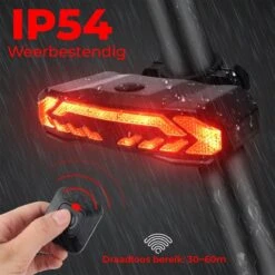 B-care Elektrische Fietsverlichting - Inclusief Afstandsbediening En Richtingaanwijzers - Fietsalarm - Anti Diefstal Alarm - Fiets Achterlicht - Fietsbel - Fiets Accessoires -Fietsenreeksen Winkel 1200x1200 699