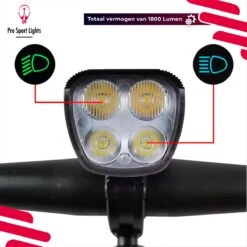 Pro Sport Lights Performance 1800 Lumen Fietslamp Voorlicht - Fietsverlichting USB Oplaadbaar - Koplamp Fiets - LED Racefiets / Mountainbike 25 Pro Sport Lights Performance 1800 Lumen Fietslamp Voorlicht - Fietsverlichting USB Oplaadbaar - Koplamp Fiets - LED Racefiets / Mountainbike -Fietsenreeksen Winkel 1200x1200 777