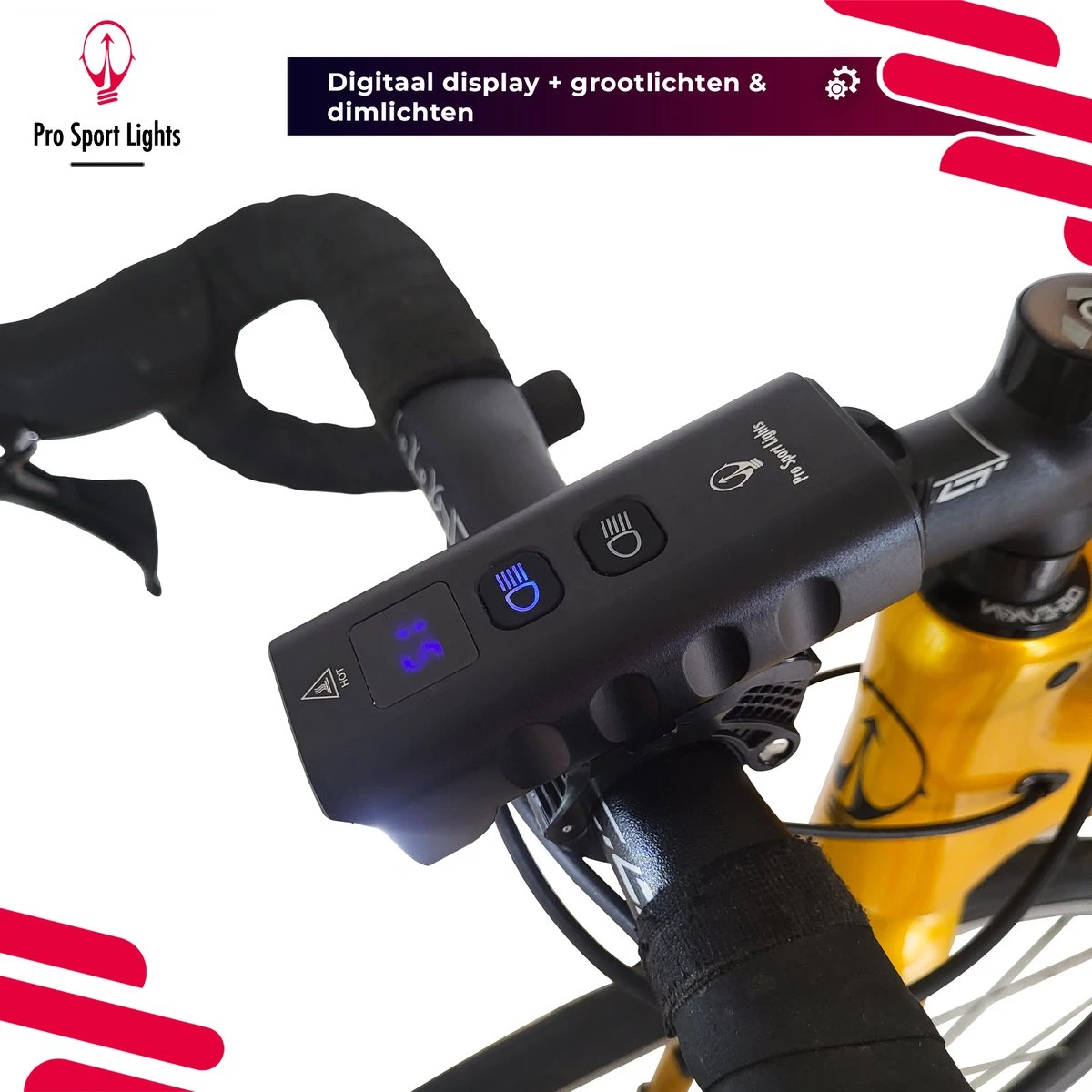 Pro Sport Lights Performance 1800 Lumen Fietslamp Voorlicht - Fietsverlichting USB Oplaadbaar - Koplamp Fiets - LED Racefiets / Mountainbike 14 Pro Sport Lights Performance 1800 Lumen Fietslamp Voorlicht - Fietsverlichting USB Oplaadbaar - Koplamp Fiets - LED Racefiets / Mountainbike - Afbeelding 13