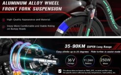 HITWAY E-bike Elektrische Fiets 20" Vouwfiets Met Dikke Banden, 250W/36V/11,2Ah Accu, 35-90 Km, Offroad-mountainbike Met Shimano 7 Versnellingen, CityBike Voor Heren En Dames -Fietsenreeksen Winkel 1200x742 11