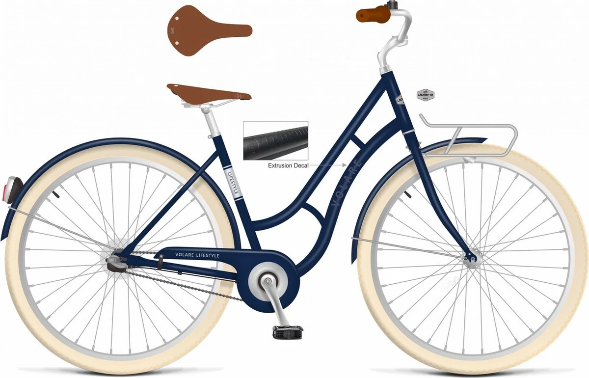 Volare Lifestyle Meisjesfiets - Tiener - 48 Cm - Lage Zadelstand - Blauw - 3 Versnellingen 14 Volare Lifestyle Meisjesfiets - Tiener - 48 Cm - Lage Zadelstand - Blauw - 3 Versnellingen - Afbeelding 12