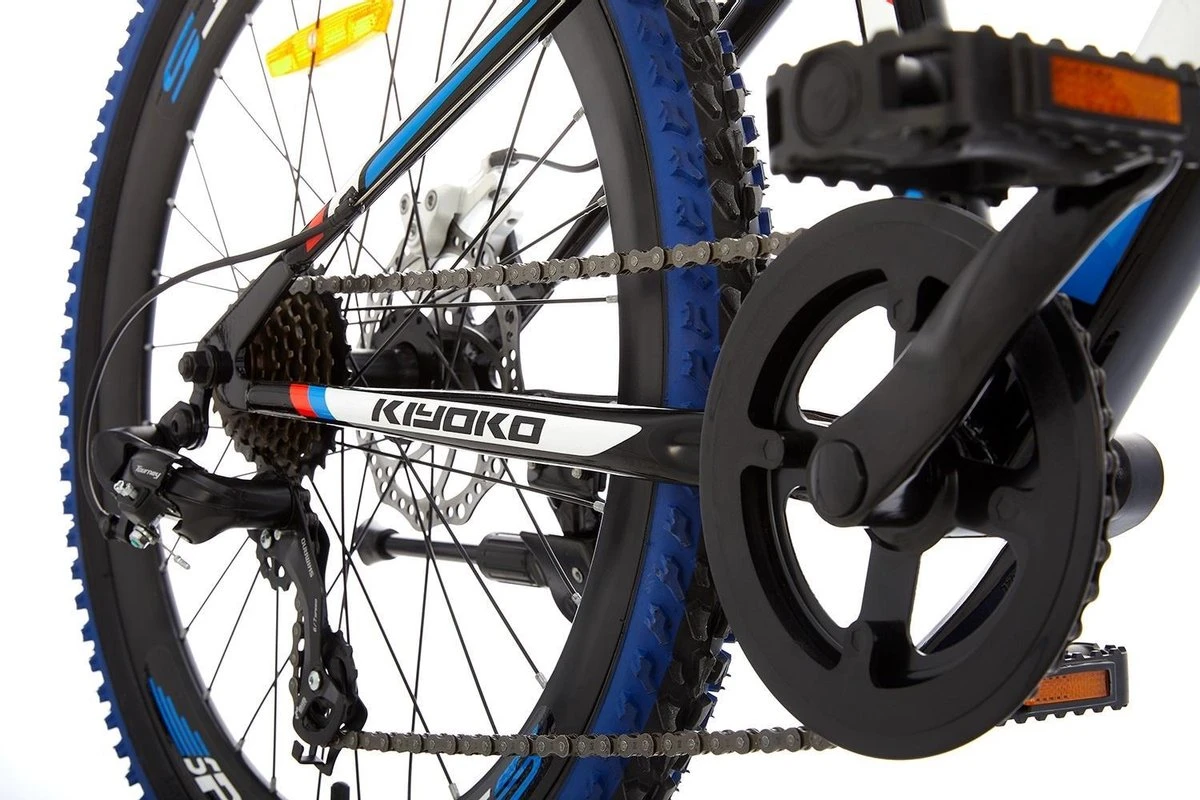 Supersuper Kiyoko Kinder Mountainbike - 7 Versnellingen - 24 Inch - Jongens - Zwart/Blauw 7 Supersuper Kiyoko Kinder Mountainbike - 7 Versnellingen - 24 Inch - Jongens - Zwart/Blauw - Afbeelding 5