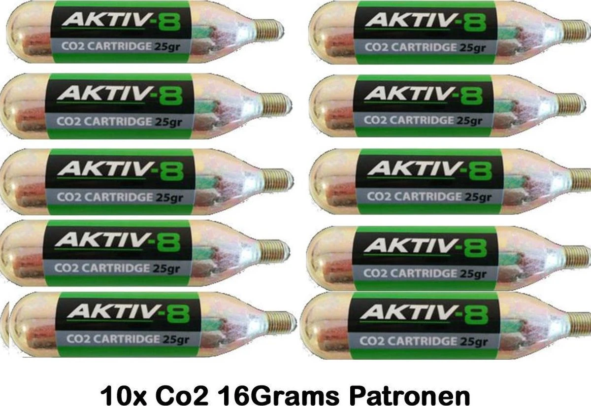 Aktiv-8 Co2 Patronen 16 Grams Met Draad - 10x Co2 Patronen 2 Aktiv-8 Co2 Patronen 16 Grams Met Draad - 10x Co2 Patronen