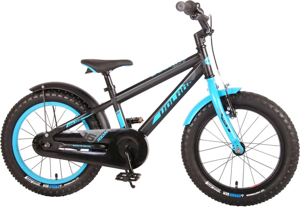 Volare Rocky Kinderfiets - 16 Inch - Zwart Blauw - 95% Afgemonteerd - Prime Collection 4 Volare Rocky Kinderfiets - 16 Inch - Zwart Blauw - 95% Afgemonteerd - Prime Collection - Afbeelding 2