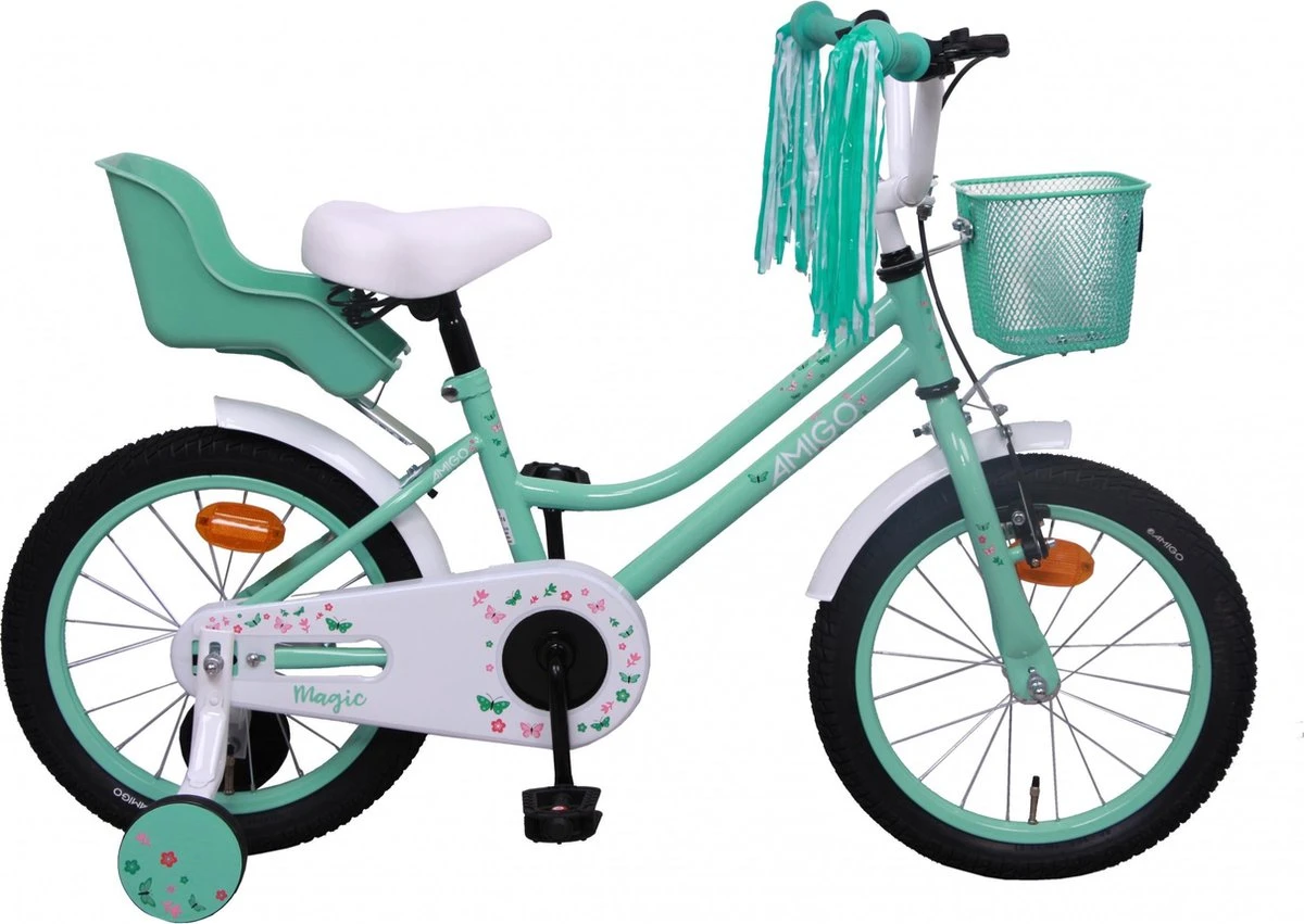 Amigo Magic Meisjesfiets - Kinderfiets 16 Inch - Turquoise 3 Amigo Magic Meisjesfiets - Kinderfiets 16 Inch - Turquoise