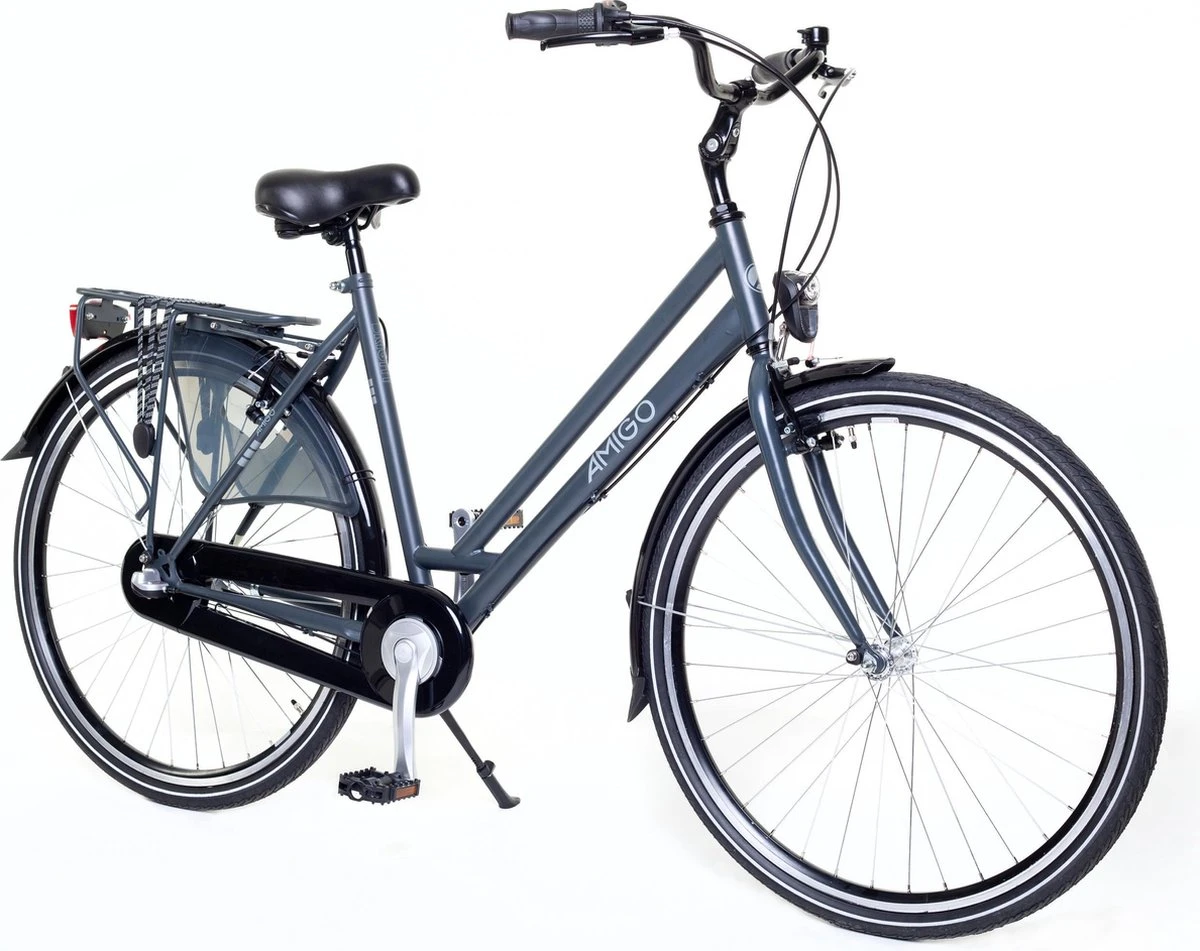 Amigo Bright - Damesfiets 28 Inch - Fiets Met 3 Versnellingen - Antraciet 4 Amigo Bright - Damesfiets 28 Inch - Fiets Met 3 Versnellingen - Antraciet - Afbeelding 2
