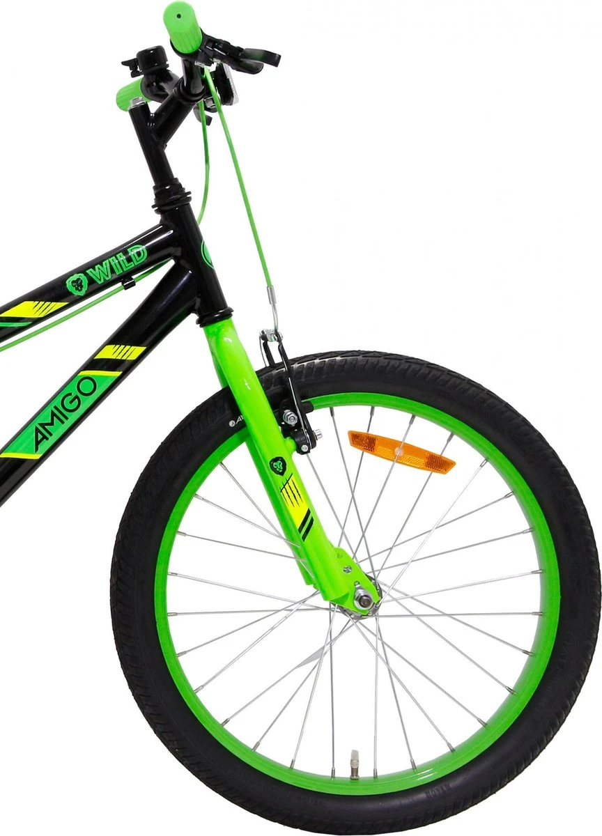 Amigo Wild - Mountainbike 20 Inch - Voor Jongens En Meisjes - Zwart/Groen 5 Amigo Wild - Mountainbike 20 Inch - Voor Jongens En Meisjes - Zwart/Groen - Afbeelding 3