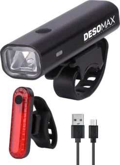 DesoMax® Fietsverlichting Set USB Oplaadbaar Heldere Fietslamp - Voorlicht - Achterlicht - Koplamp - Achterlamp -Fietsenreeksen Winkel 870x1200 3