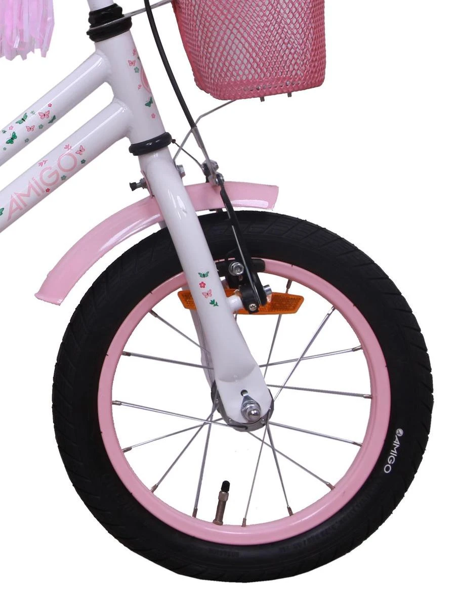 Amigo Magic Meisjesfiets - Kinderfiets 14 Inch - Wit 6 Amigo Magic Meisjesfiets - Kinderfiets 14 Inch - Wit - Afbeelding 4