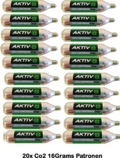 Aktiv-8 Co2 Patronen 16 Grams Met Draad - 20x Co2 Patronen