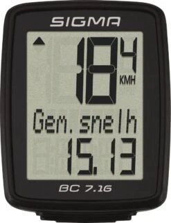Sigma Fietscomputer BC 7.16 - Zwart